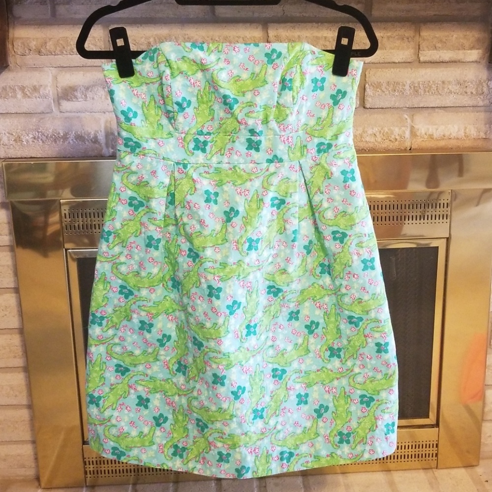 Lilly Pulitzer Tube Sundress Dress Alligators